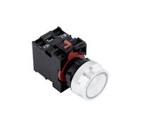 FJSAYDYW 1 Bouton Poussoir métallique de 22 mm, 1NO, 1NC, momentané ou à Verrouillage(Latching_2NO_220V)