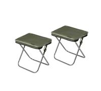 FJSNGPSBQPC Chaise de Camping Pliante légère en Aluminium, chaises d'extérieur, Tabouret pêche Portable, siège randonnée éponge épaisse(Green x 2)
