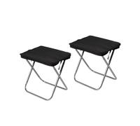 FJSNGPSBQPC Chaise de Camping Pliante légère en Aluminium, chaises d'extérieur, Tabouret pêche Portable, siège randonnée éponge épaisse(Black x 2)