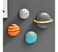 FJSPERM 4 pièces Décoration murale espace planètes pour chambre d'enfant, décoration moderne 3D sur le thème de l'espace, planètes, système solaire, décorations murales pour enfants pour le salon, la