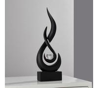 FJSPERM Décoration de flamme moderne noire - Décorations de statue pour salon, Statues minimalistes - Accents décoratifs pour étagère, Sculptures d'art abstrait - Décor pour salle à manger, bureau