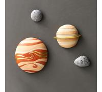 FJSPERM Lot de 4 planètes extérieures pour chambre de garçon - Sculptures murales modernes - Système solaire - Décoration pour salon - Thème 3D (moderne, planètes B)