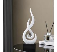 FJSPERM Statue décorative moderne flamme blanche, décorations pour salon, statue minimaliste pour décor d'étagère, accents de sculpture d'art abstrait, décor pour salle à manger, bureau, table basse