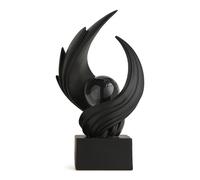 FJSPERM Statue décorative moderne noire en tourbillon - Décoration pour salon - Statue minimaliste - Décor d'étagère - Accents décoratifs - Sculpture d'art abstrait - Décoration pour bureau, table