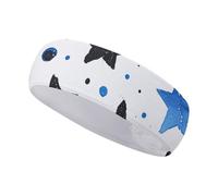 FJWKLRBV Bandeau de sport avec petite étoile noire imprimée bandeau large bandeau de sport pour course à pied, yoga, vie quotidienne, entraînement unisexe