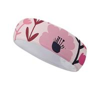 FJWKLRBV Bandeau de sport marron violet fleurs imprimées bandeau large bandeau de sport pour course à pied, yoga, vie quotidienne, entraînement unisexe