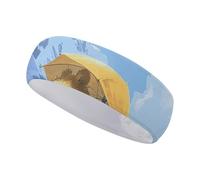 FJWKLRBV Bandeau de sport ours tenant un parapluie imprimé bandeau large bandeau de sport pour course à pied, yoga, vie quotidienne, entraînement unisexe