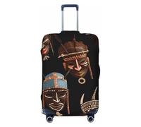 FJWSLCH African Ritual Housse de bagage ethnique tribal pour valise, approuvée par la TSA, élastique, anti-rayures, housse de protection lavable, convient aux bagages de 45,7 à 81,3 cm, Noir , XL