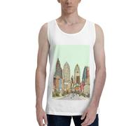 FJWSLCH Austin Texas Débardeur pour homme, coupe classique, sans manches, séchage rapide, t-shirt d'été, blanc, Taille M