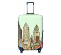 FJWSLCH Austin Texas Housse de bagage pour valise, approuvée par la TSA, élastique, anti-rayures, housse de protection lavable, convient aux bagages de 45,7 à 81,3 cm, Noir , M