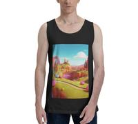 FJWSLCH Candy - Débardeur pour homme, coupe classique, sans manches, chemise de sport à séchage rapide, t-shirt d'été, noir, Taille XL