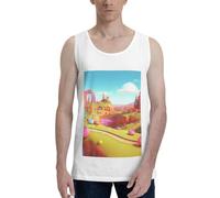 FJWSLCH Candy - Débardeur pour homme, coupe classique, sans manches, chemise de sport à séchage rapide, t-shirt d'été, Blanc, 3XL