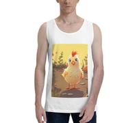 FJWSLCH Chicken Chick - Débardeur pour homme, coupe classique, sans manches, chemise de sport à séchage rapide, t-shirt d'été, blanc, XX-Large