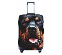 FJWSLCH Cool Rottweiler Dog Art Housse de bagage pour valise, approuvée par la TSA, élastique, anti-rayures, housse de protection lavable, convient aux bagages de 45,7 à 81,3 cm, Noir , XL