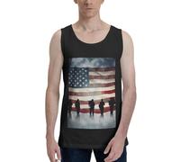 FJWSLCH Débardeur pour homme avec drapeau américain - Coupe classique - Sans manches - Séchage rapide - T-shirt d'été, noir, XX-Large