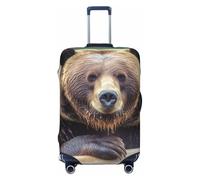 FJWSLCH Grizzly Bear Housse de bagage pour valise, approuvée par la TSA, élastique, anti-rayures, housse de protection lavable, convient aux bagages de 45,7 à 81,3 cm, Noir , L