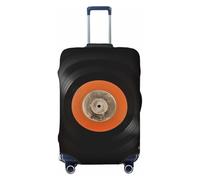 FJWSLCH Housse de bagage vintage en vinyle pour valise, approuvée par la TSA, élastique, anti-rayures, housse de protection lavable pour bagages de 45,7 à 81,3 cm, Noir , S