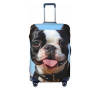FJWSLCH Jolie housse de bagage Boston Terrier pour valise, approuvée par la TSA, élastique, anti-rayures, housse de protection lavable pour bagages de 45,7 à 81,3 cm, Noir , XL
