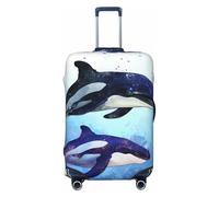 FJWSLCH Orca Killer Whale Housse de bagage élastique anti-rayures pour valise de 45,7 à 81,3 cm, Noir , M