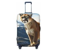 FJWSLCH Panther Mountain Lion Housse de bagage pour valise, approuvée par la TSA, élastique, anti-rayures, housse de protection lavable, convient aux bagages de 45,7 à 81,3 cm, Noir , M