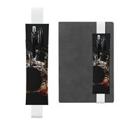 FJWSLCH Porte-stylo réglable avec bande élastique en cuir PU pour stylo à couverture rigide pour journaux, batteur, porte-crayon pour ordinateur portable, peut contenir 2 à 3 stylos, noir, blanc,