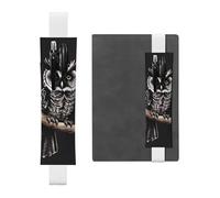 FJWSLCH Porte-stylo réglable avec bande élastique en cuir PU pour stylo pochette pour journal intime fin de nuit chouette porte-crayon pour ordinateur portable, peut contenir 2 à 3 stylos, noir,