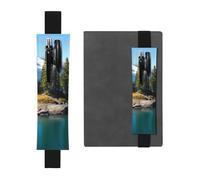 FJWSLCH Porte-stylo réglable avec bande élastique - En cuir synthétique - Pochette pour stylo à couverture rigide - Pour journal intime Spirit Island in Lake - Peut contenir 2 à 3 stylos - Noir, Noir