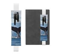 FJWSLCH Porte-stylo réglable avec bande élastique - En cuir synthétique - Pochette pour stylo - Pour journal intime - Queue de baleine - Peut contenir 2 à 3 stylos - Noir, blanc, Taille unique