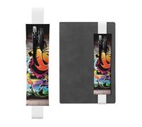 FJWSLCH Porte-stylo réglable avec bande élastique - En cuir synthétique - Pochette pour stylos à couverture rigide - Pour journal intime, graffiti, hip-hop, pour ordinateur portable, peut contenir 2 à