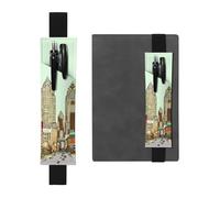 FJWSLCH Porte-stylo réglable avec bande élastique - En cuir synthétique - Pochette pour stylos à couverture rigide - Pour journal Austin Texas - Peut contenir 2 à 3 stylos - Noir