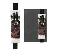 FJWSLCH Porte-stylo réglable avec bande élastique - En cuir synthétique - Pochette pour stylos à couverture rigide - Porte-crayon drôle de raton laveur pour ordinateur portable, peut contenir 2 à 3