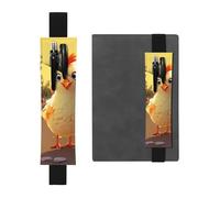 FJWSLCH Porte-stylo réglable avec bande élastique - En cuir synthétique - Pochette pour stylos à couverture rigide - Pour journal intime - Poule - Porte-crayon pour ordinateur portable - Peut contenir