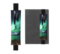 FJWSLCH Porte-stylo réglable avec bande élastique - En cuir synthétique - Pochette pour stylos à couverture rigide - Porte-crayons Aurore boréale pour ordinateur portable, peut contenir 2 à 3 stylos,