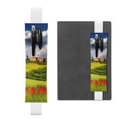 FJWSLCH Porte-stylo réglable avec bande élastique - En cuir synthétique - Pochette pour stylos à couverture rigide - Porte-crayons Toscane pour ordinateur portable, peut contenir 2 à 3 stylos, noir,