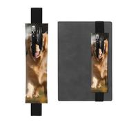 FJWSLCH Porte-stylo réglable avec bande élastique - En cuir synthétique - Pochette pour stylos à couverture rigide - Pour journal intime Golden Retriever Dog - Peut contenir 2 à 3 stylos - Noir, Noir