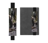 FJWSLCH Porte-stylo réglable avec bande élastique - En cuir synthétique - Pochette pour stylos à couverture rigide - Pour journal intime - Mère ours et ses petits - Peut contenir 2 à 3 stylos - Noir,