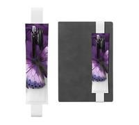 FJWSLCH Porte-stylo réglable avec bande élastique en cuir synthétique pour journal à couverture rigide, joli porte-crayon papillon pour ordinateur portable, peut contenir 2 à 3 stylos, noir, blanc,