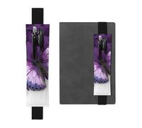 FJWSLCH Porte-stylo réglable avec bande élastique en cuir synthétique pour journal à couverture rigide, joli porte-crayon papillon pour ordinateur portable, peut contenir 2 à 3 stylos, noir, Noir ,