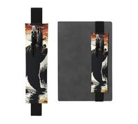 FJWSLCH Porte-stylo réglable avec bande élastique - En cuir synthétique - Pour journal intime - Silhouette d'ours - Peut contenir 2 à 3 stylos - Noir, Noir , Taille unique
