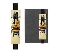 FJWSLCH Porte-stylo réglable avec bande élastique - En cuir synthétique - Pour journaux à couverture rigide - Porte-crayon pour ordinateur portable - Peut contenir 2 à 3 stylos - Noir, Noir , Taille