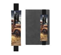 FJWSLCH Porte-stylo réglable avec bande élastique - En cuir synthétique - Pour journaux à couverture rigide, vieux camion, voiture - Peut contenir 2 à 3 stylos - Noir, Noir , Taille unique