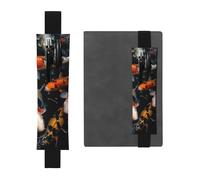 FJWSLCH Porte-stylo réglable avec bande élastique - En cuir synthétique - Pour journaux - Couverture rigide - Pour carpe koï - Peut contenir 2 à 3 stylos - Noir, Noir , Taille unique