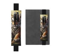 FJWSLCH Porte-stylo réglable avec bande élastique - En cuir synthétique - Pour journaux, journaux - Tigres de la jungle - Peut contenir 2 à 3 stylos - Noir, Noir , Taille unique