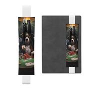 FJWSLCH Porte-stylo réglable avec bande élastique en cuir synthétique pour stylo à couverture rigide pour journaux jouant au poker - Porte-crayons pour ordinateur portable, peut contenir 2 à 3 stylos,