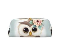 FJWSLCH Trousse de maquillage de voyage avec motif hibou mignon avec fleurs pour femmes et hommes - Trousse de toilette à fermeture éclair, doré, One Size