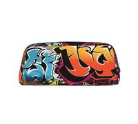 FJWSLCH Trousse de maquillage de voyage graffiti Hip Hop pour homme et femme - Trousse à crayons avec fermeture éclair, Argenté, One Size