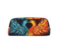 FJWSLCH Trousse de maquillage de voyage Phoenix Fire and Water pour homme et femme - Trousse à crayons avec fermeture éclair, Argenté, One Size