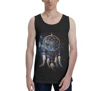 FJWSLCH White Fantasy Dream Catcher Débardeur sans manches pour homme, coupe classique, chemise de sport à séchage rapide, t-shirt d'été, noir, XL