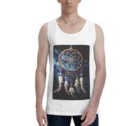 FJWSLCH White Fantasy Dream Catcher Débardeur sans manches pour homme, coupe classique, chemise de sport à séchage rapide, t-shirt d'été, blanc, XXL