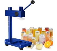 FJYAWEN Machine à Sceller Les Canettes Manuel, Calibre 51 Mm, Scelleuse De Canettes à Hauteur Réglable 30mm-170mm, pour Canettes Pet, Lait, Thé, Café, Boissons Gazeuses,Blue